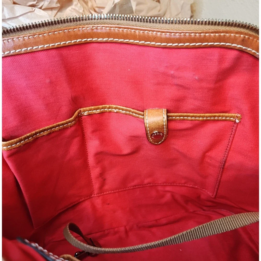 Dooney &‎ Bourke Zip Zip Satchel Cream Tan Pebbled Grain Leather Bag